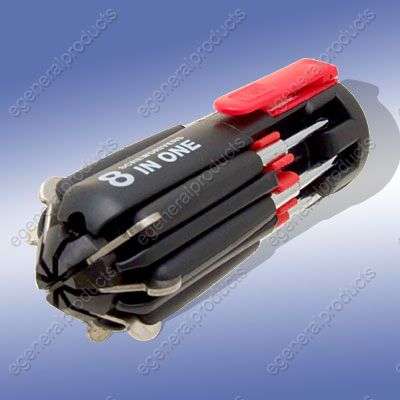 8 IN 1 PORTABLE SCREWDRIVER SET WITH LED LIGHT FOR THE CAMPER OR TRAVELLER